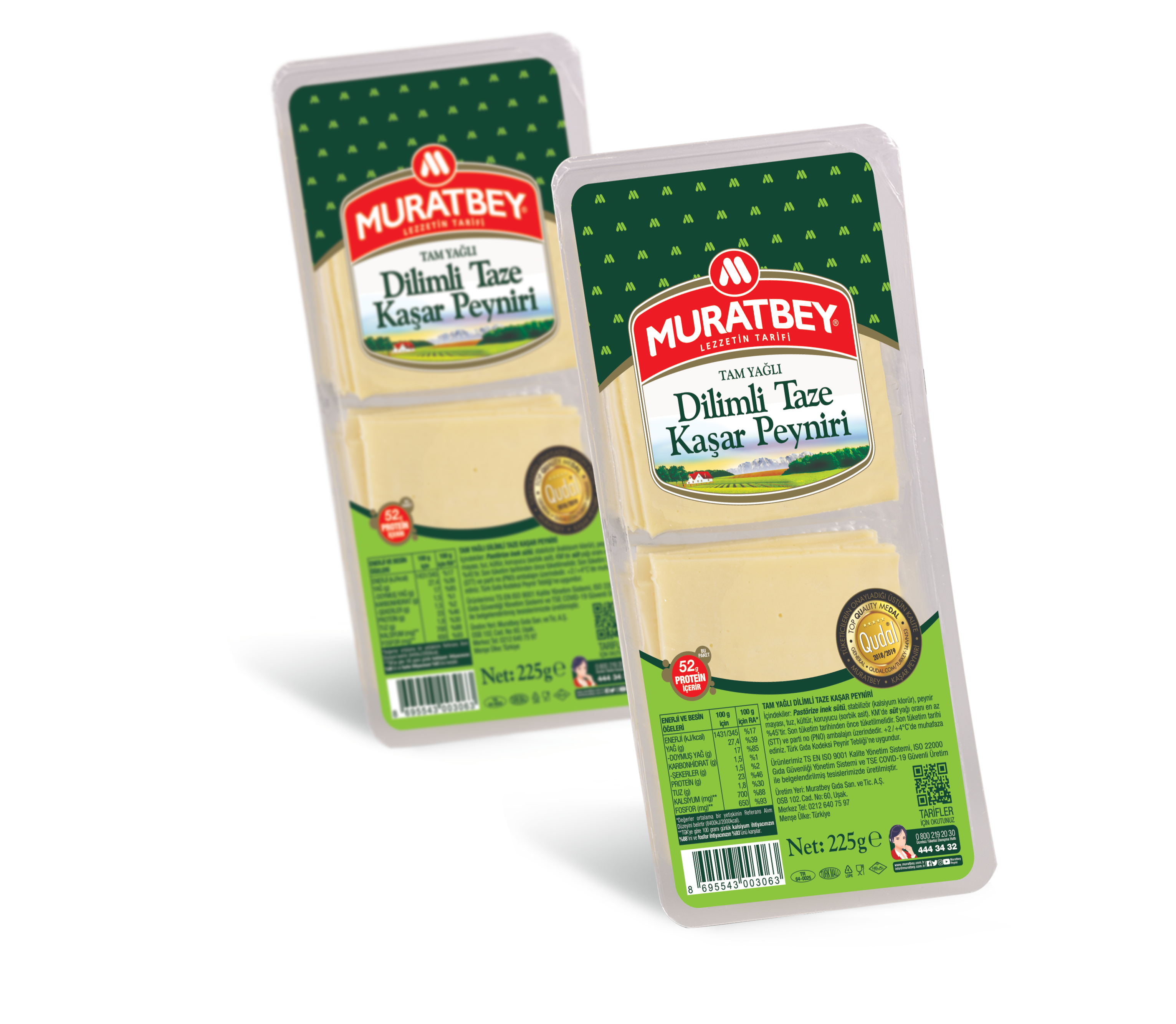 Muratbey Taze Dilimli Kaşar 225 gr
